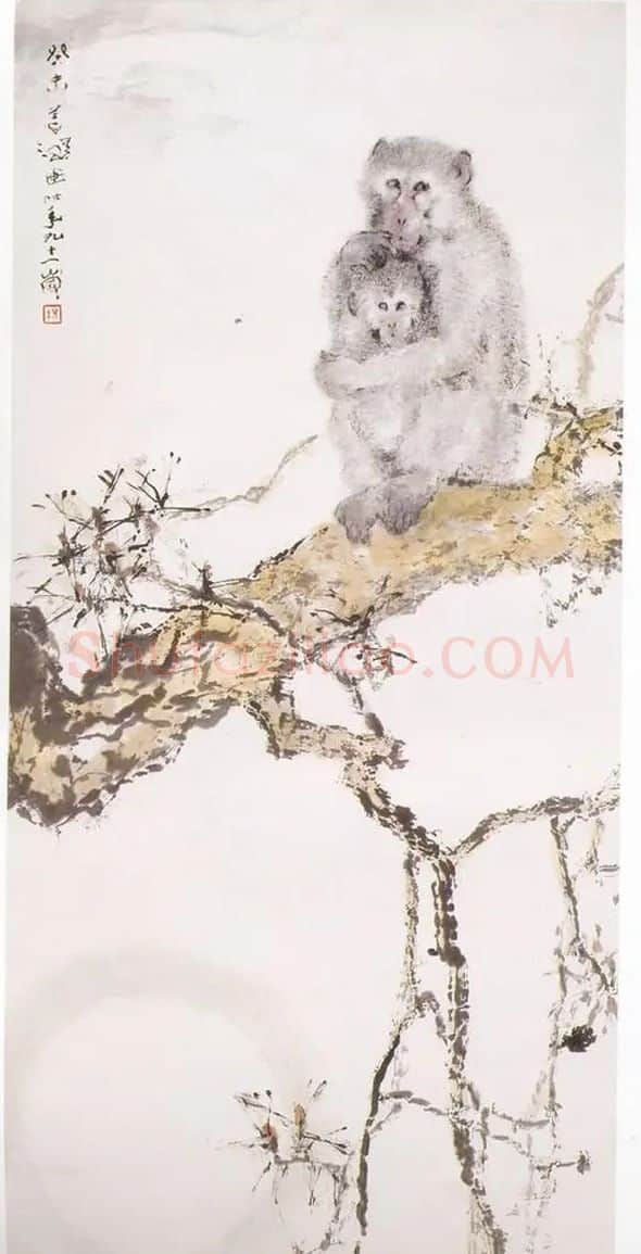 杨善深·月影双猿