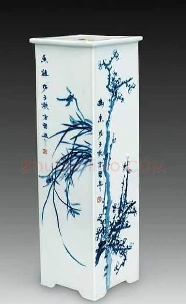 方国兴·青花四君子镶器