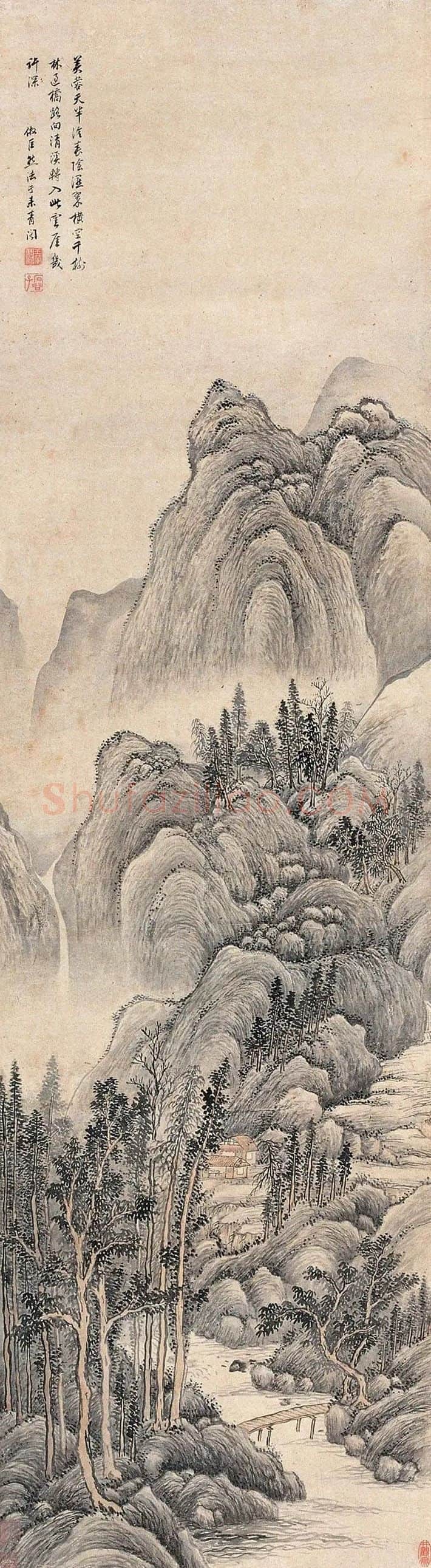 王翚·云崖空翠图