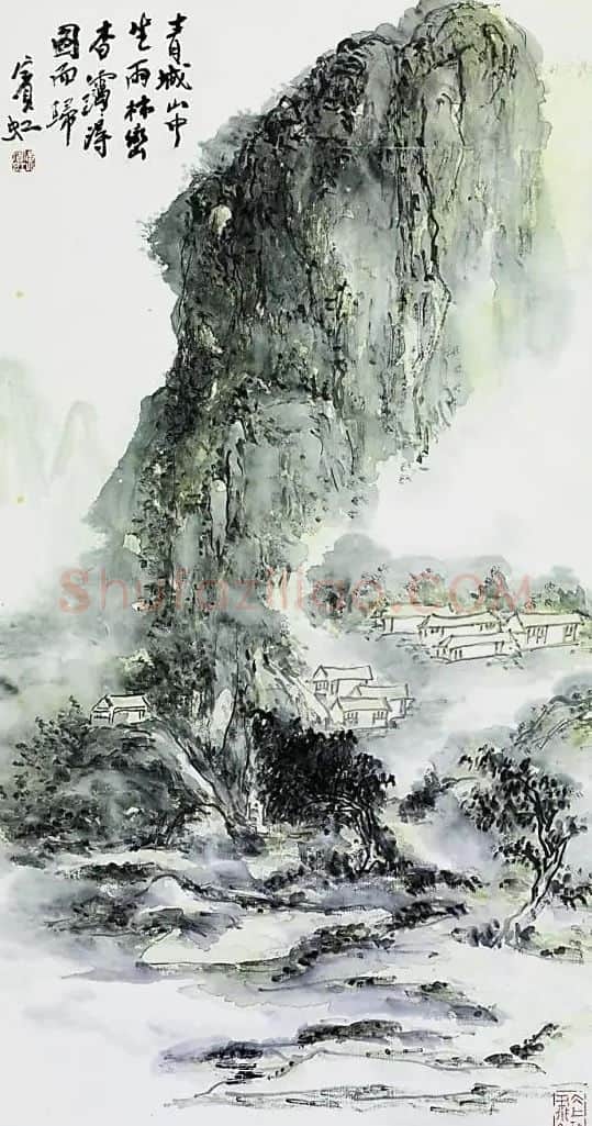 黄宾虹·青城山坐雨图