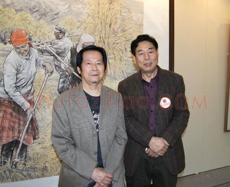 贾雨·右为中国美术家协会理事、着名画家苗再新先生。