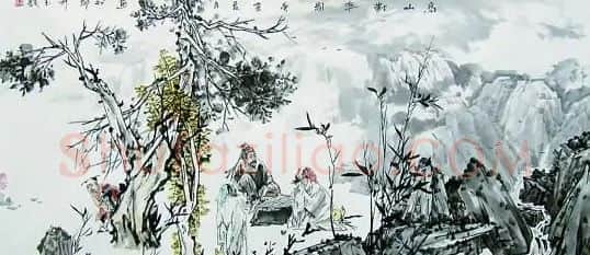 贺玉龙·空山对弈图