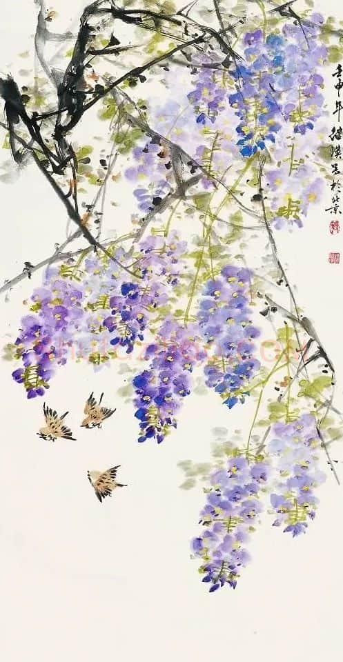 刘继瑛·藤萝小鸟
