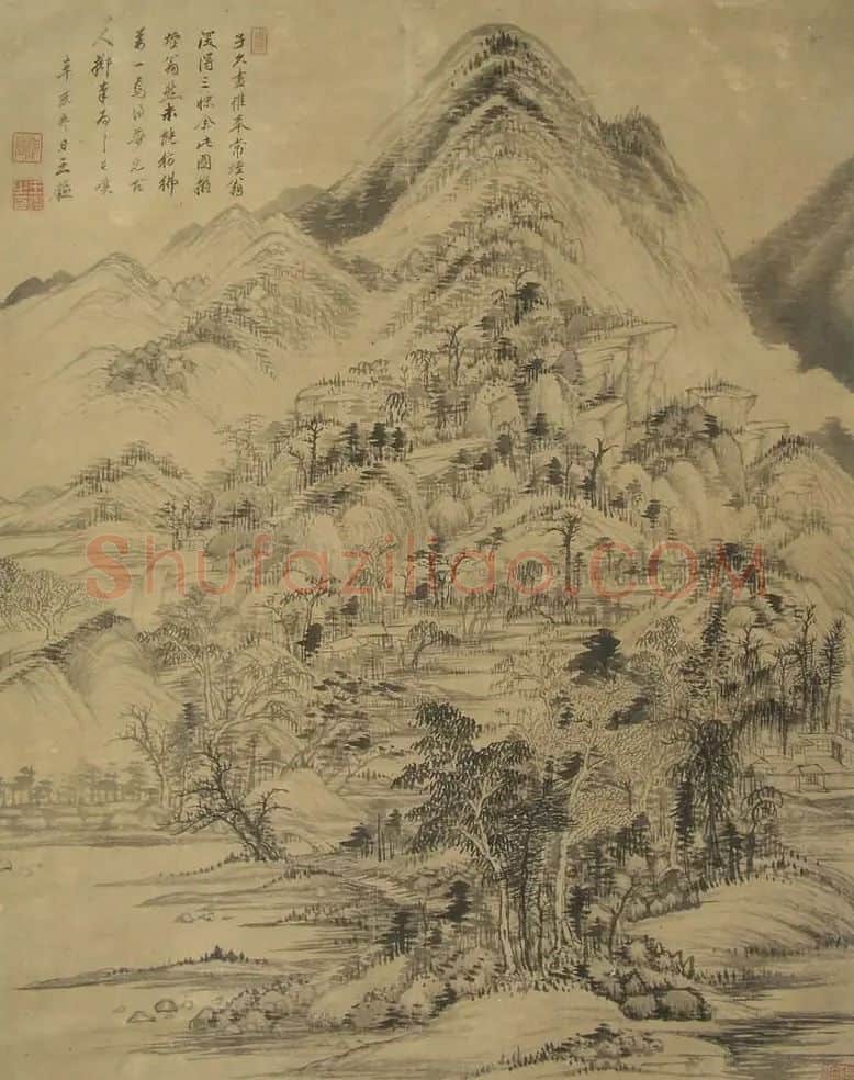 王鉴·山水图轴