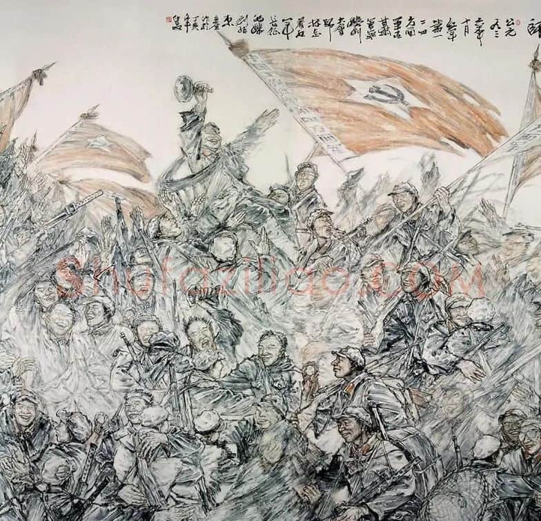 张立奎·大会师 局部