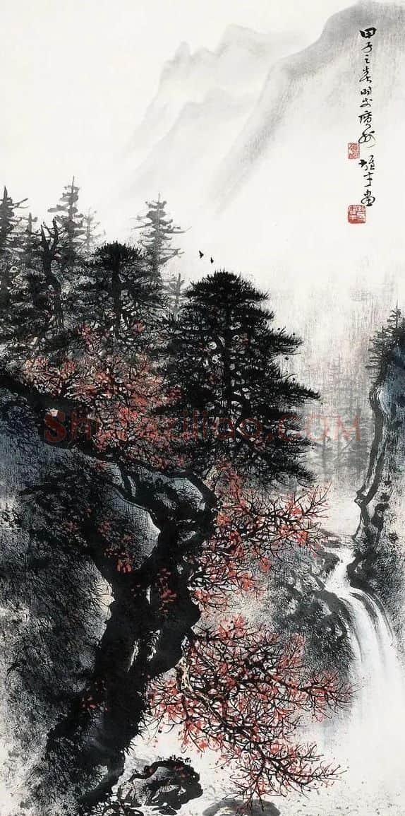 黎雄才·飞瀑图