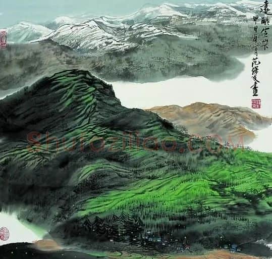 范保文·远眺雪山下