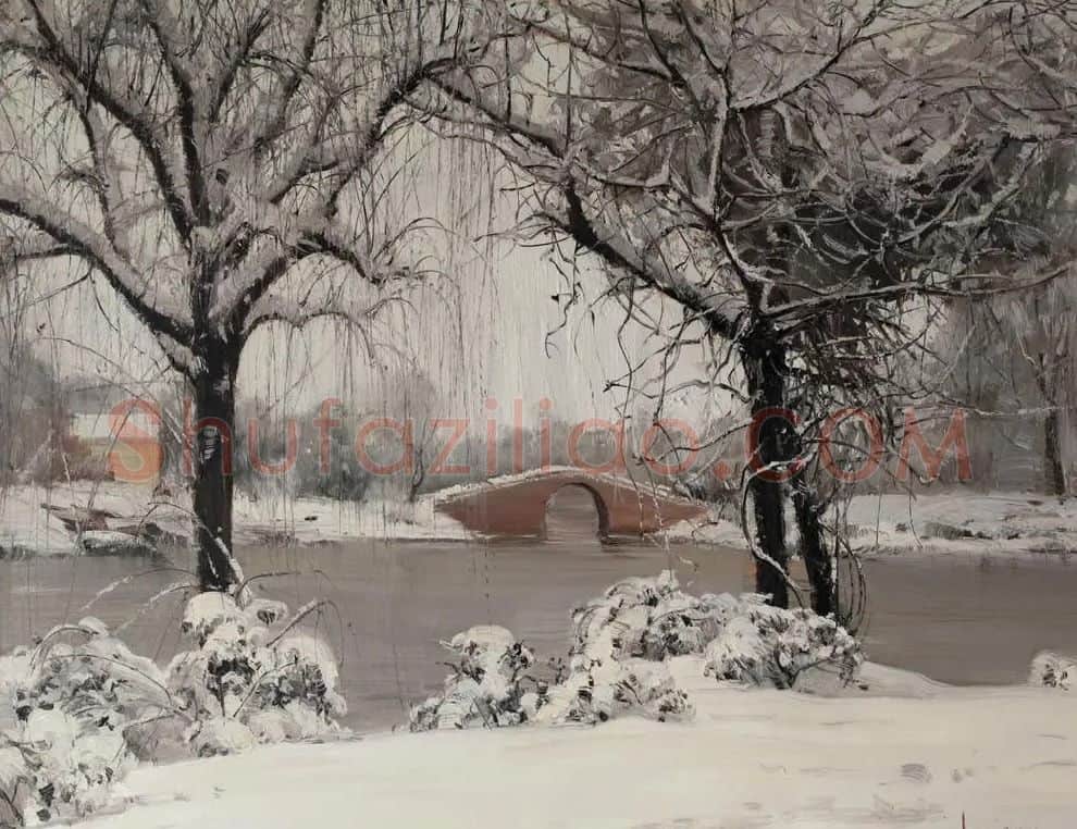 陆琦·西湖花圃雪景