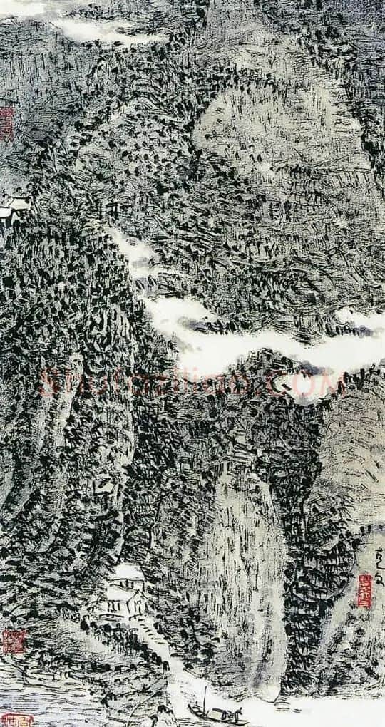 王克文·深壑渔舟