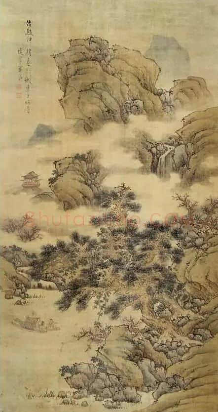 蓝瑛·山溪垂钓图