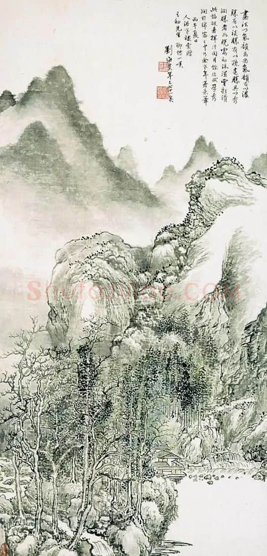 刘海粟·溪山烟雨图