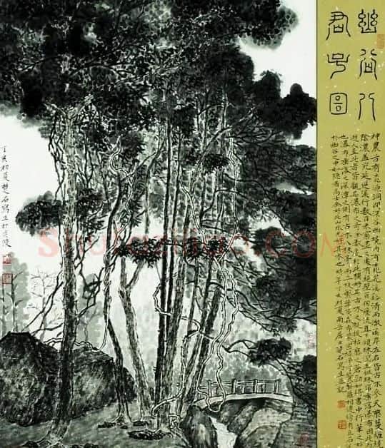 楚石·幽谷八君子图