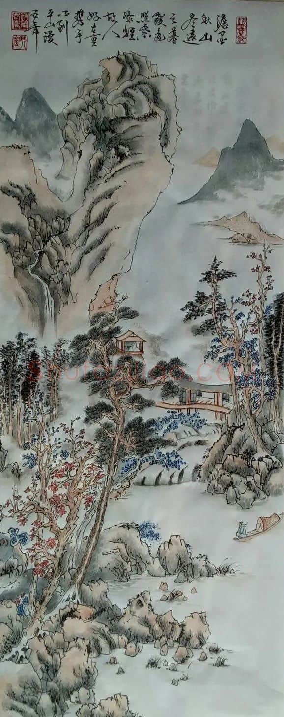 王爱辉·淡墨秋山图