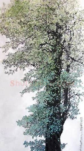 金红炜·栉风沐雨常青树(国画)
