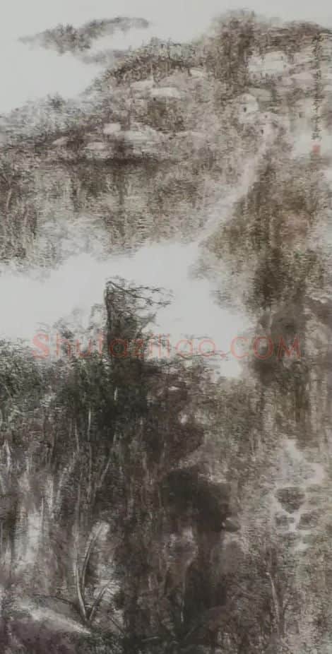 陈延骄·晚秋山居图