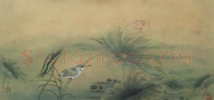 葛振荣·荷塘-翠鸟