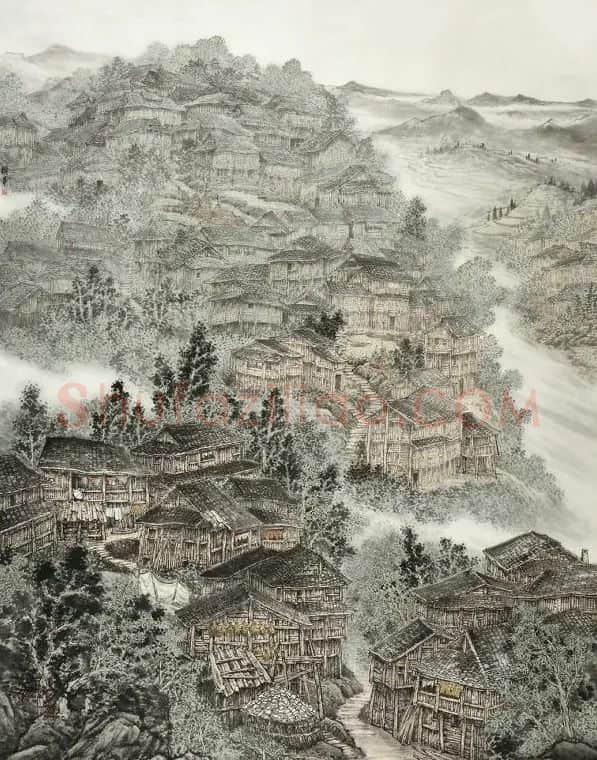 方树华·《苗寨春晓》