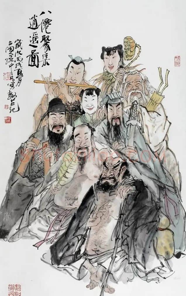 罗中凡·八仙聚集逍遥图