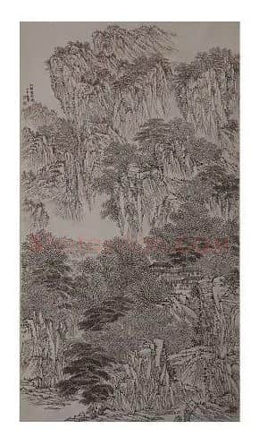 张义宾·山村云水图