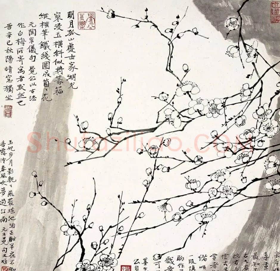 梅墨生·白梅图