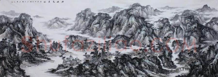 王四贝·丈二山水画