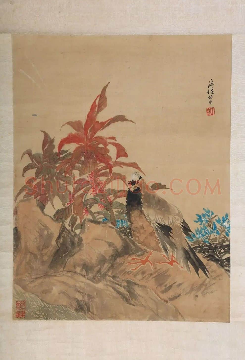 任伯年·白鸽雁来红