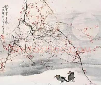 刘存惠·初雪赏月图
