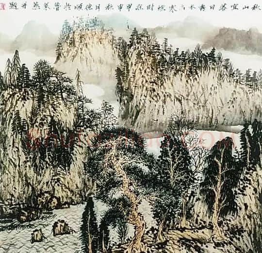 亓德顺·秋山宜落日 秀水出寒烟