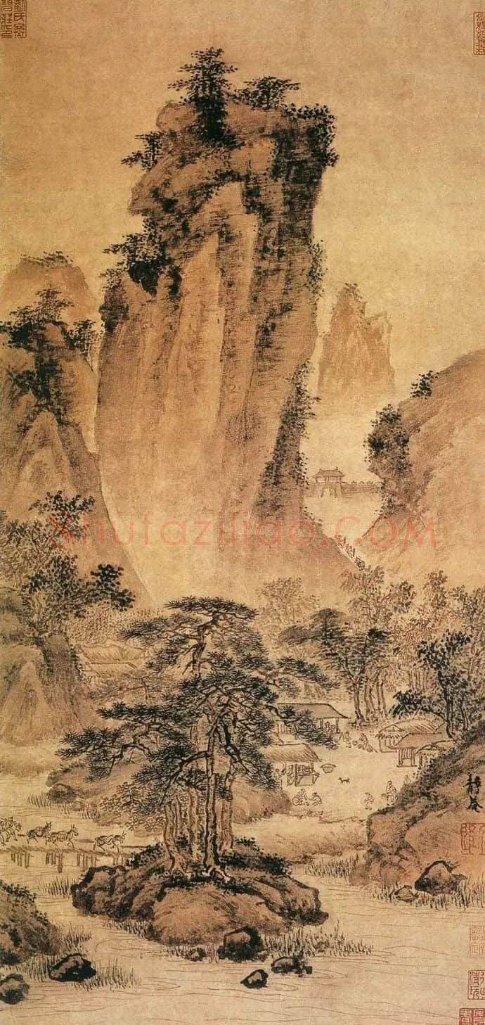 戴文进·关山行旅图