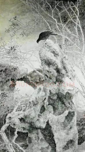 沈保良·寒林霜影