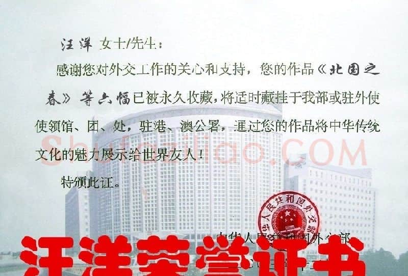 汪洋·荣誉证书