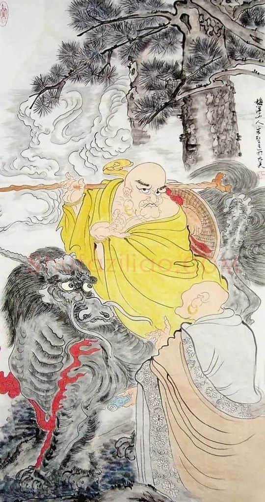 朱跃灯·罗汉图之一
