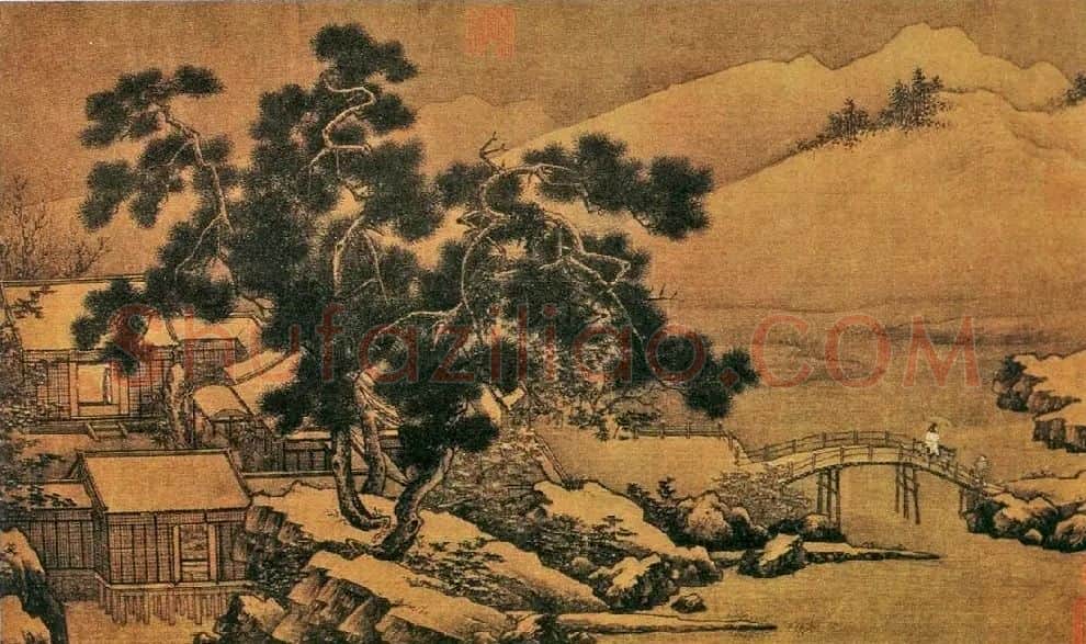刘松年·四景山水图 冬景