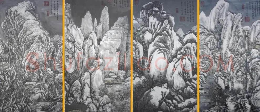 黄东雷·仿古四屏