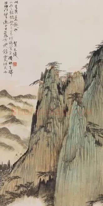贺天健·西海门望远