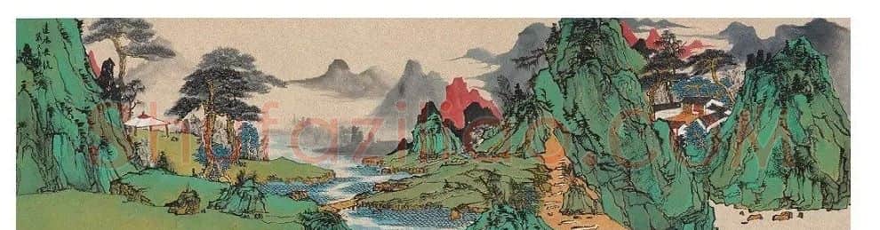 陈燕英·青绿六尺条屏1