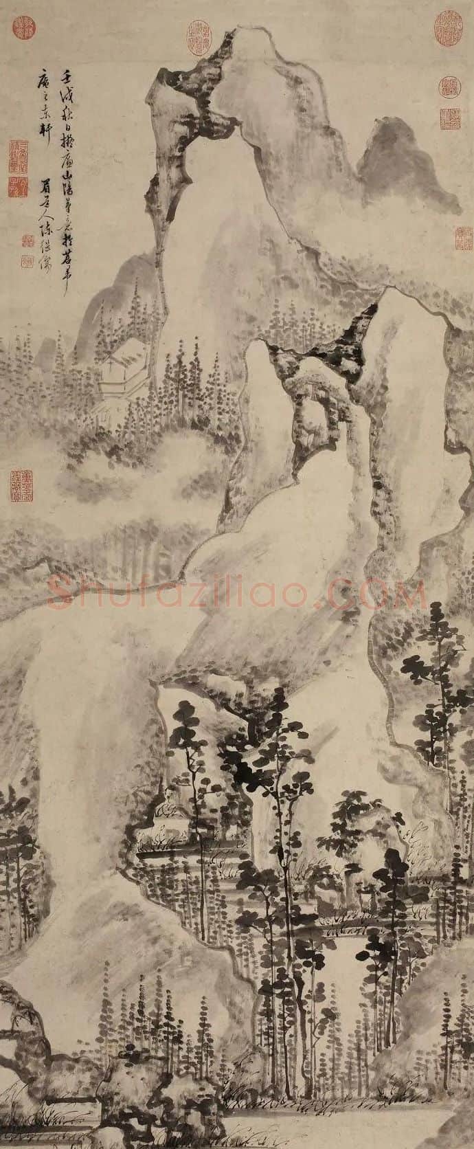 陈继儒·云岩萧寺图