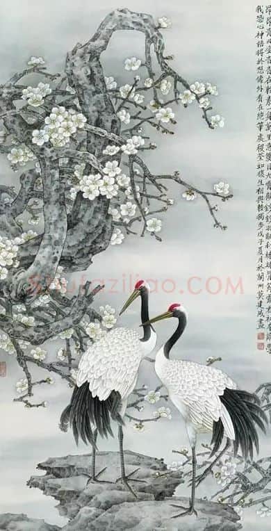 莫建成·《梅鹤图》