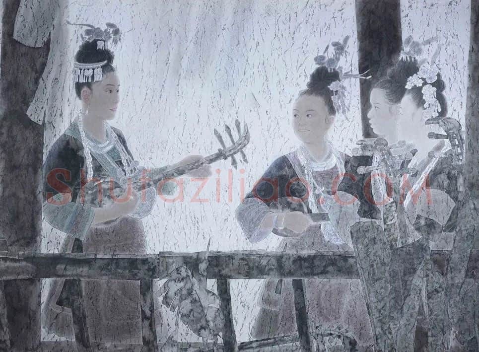 赖辉·《地扪村的歌》局部