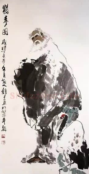 边舒才·鹤寿图