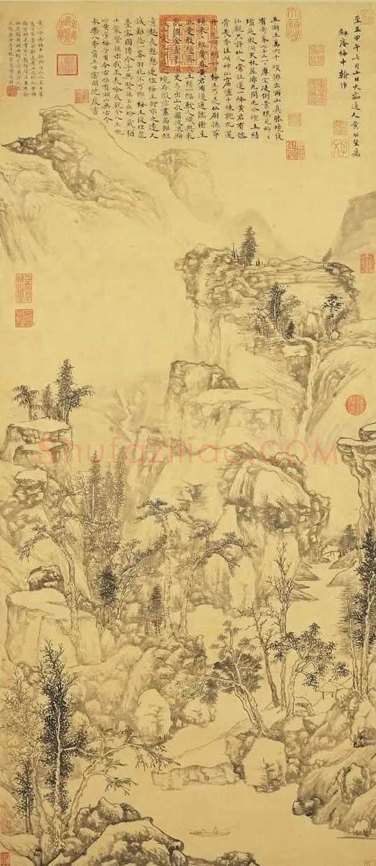 黄公望·题曹知白群峰雪霁
