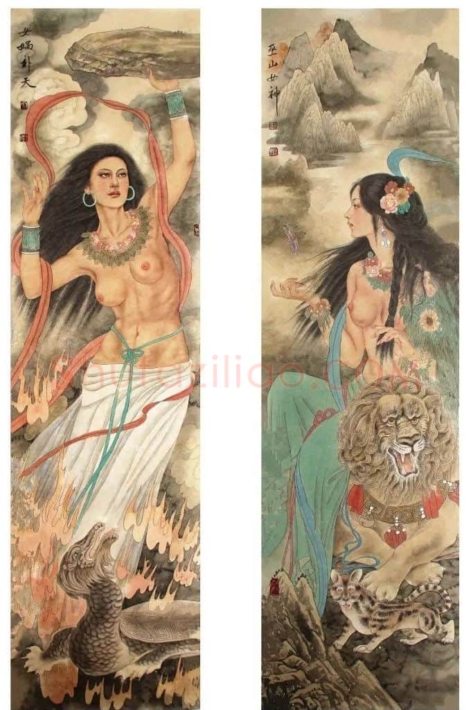 赵金鹏·神话之女娲补天 巫山神女