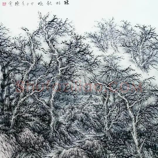 陈云·疏林秋晚