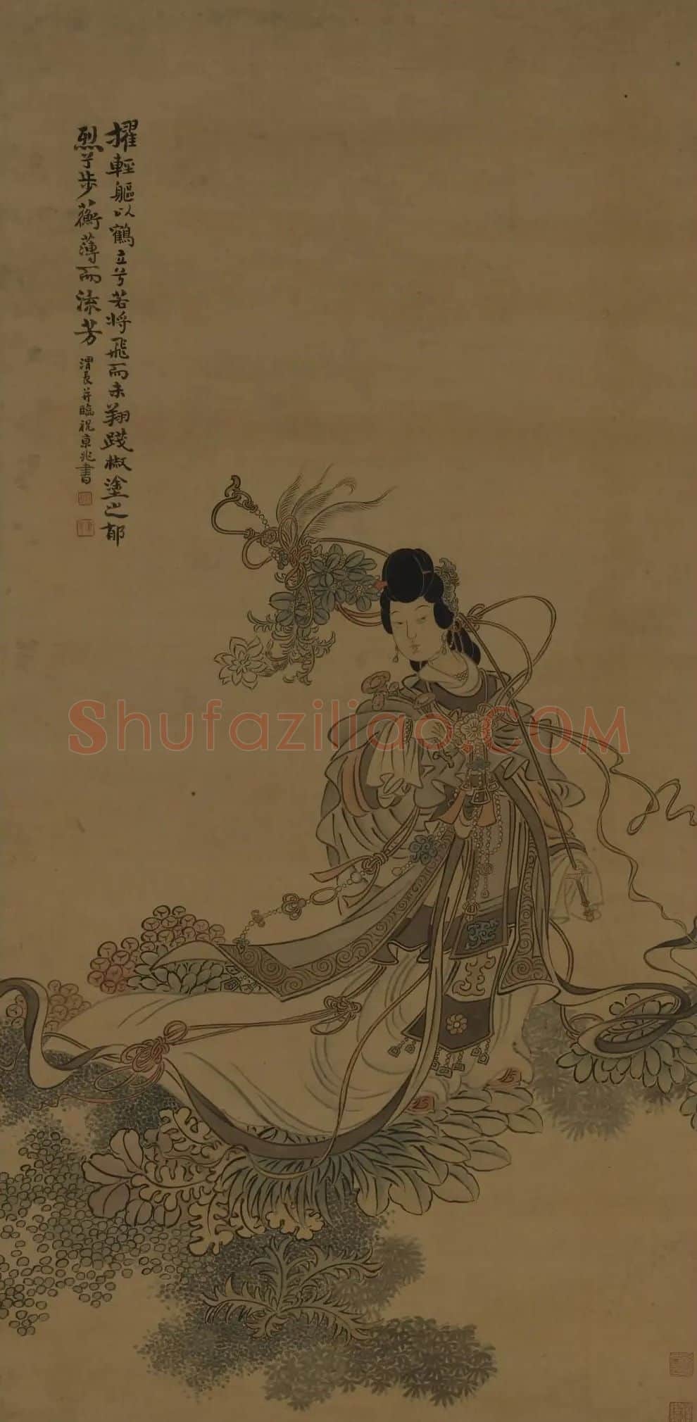 任熊·洛神图轴