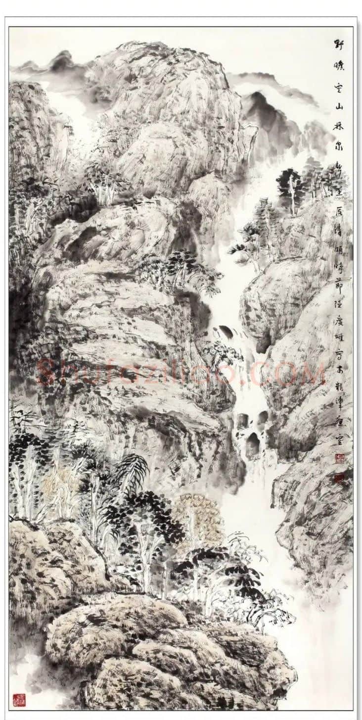 陆广雄·野旷空山林泉声
