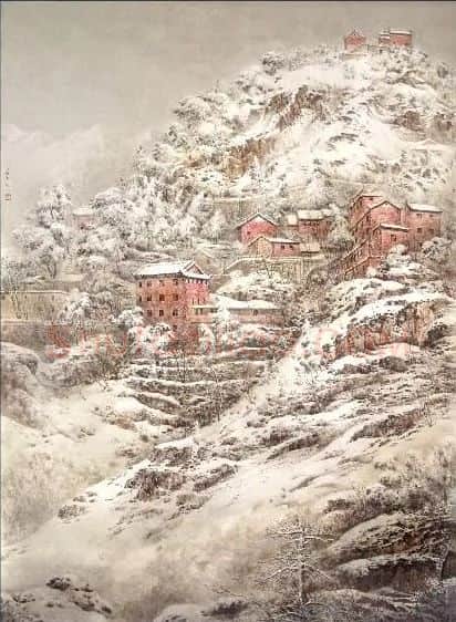 范杰·武当金顶雪霁图