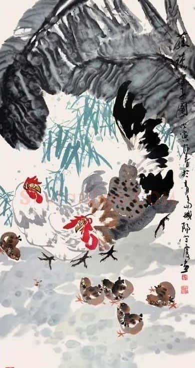 辛守庆·蕉荫课子图