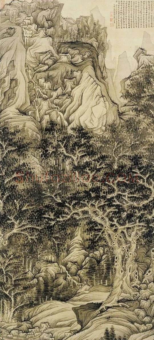 陈洪绶·五泄山图轴