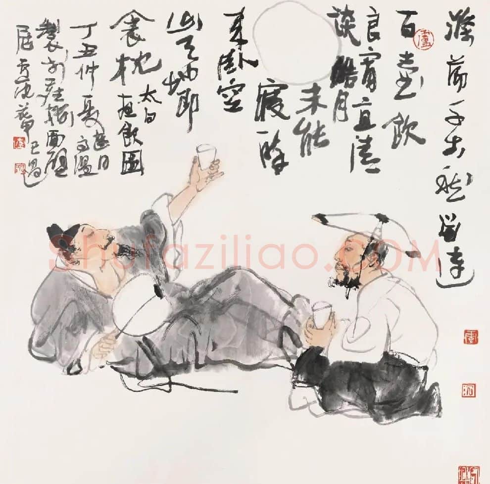 卢沉·太白夜饮图