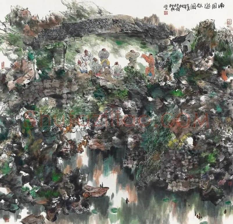 杨延文·南园邀饮图
